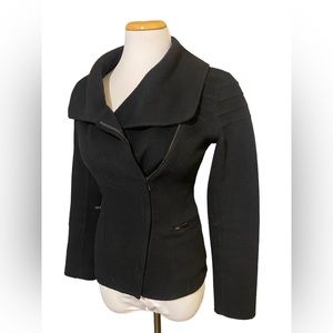 St. John Handmade Asymmetrical Zip Moto Style Jacket